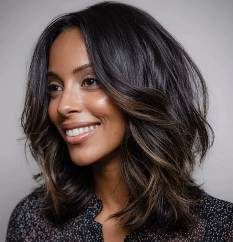 Collarbone Fine Layers With Soft Waves Collarbone Fine Layers With Soft Waves — Trendy Medium Hair