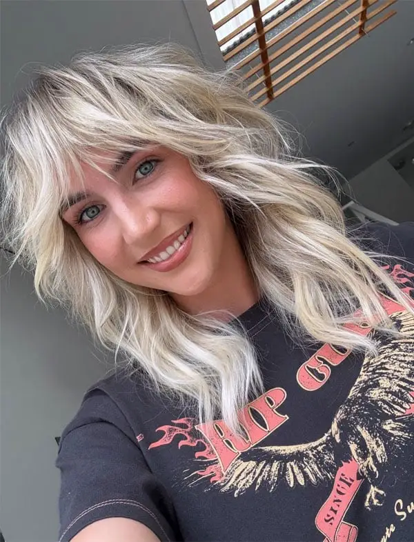 Mid-Length Shag With Choppy Bangs — Trendy Messy Hair