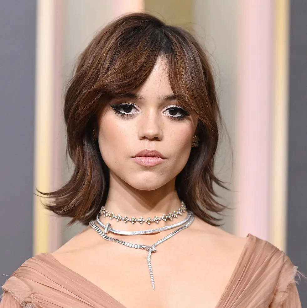 Chin-Length Shag With Curtain Bangs Chin-Length Shag With Curtain Bangs — Trendy Modern Shag