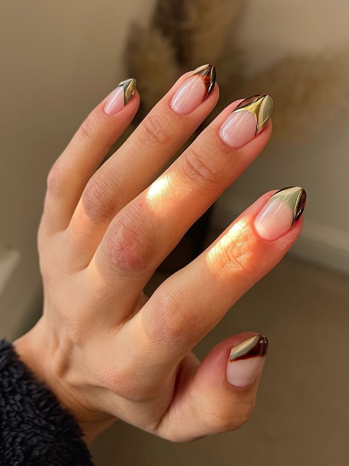 Metallic Gold Silver French Medium Almond Nails Metallic Gold Silver French Medium Almond Nails — Trendy Nail Designs