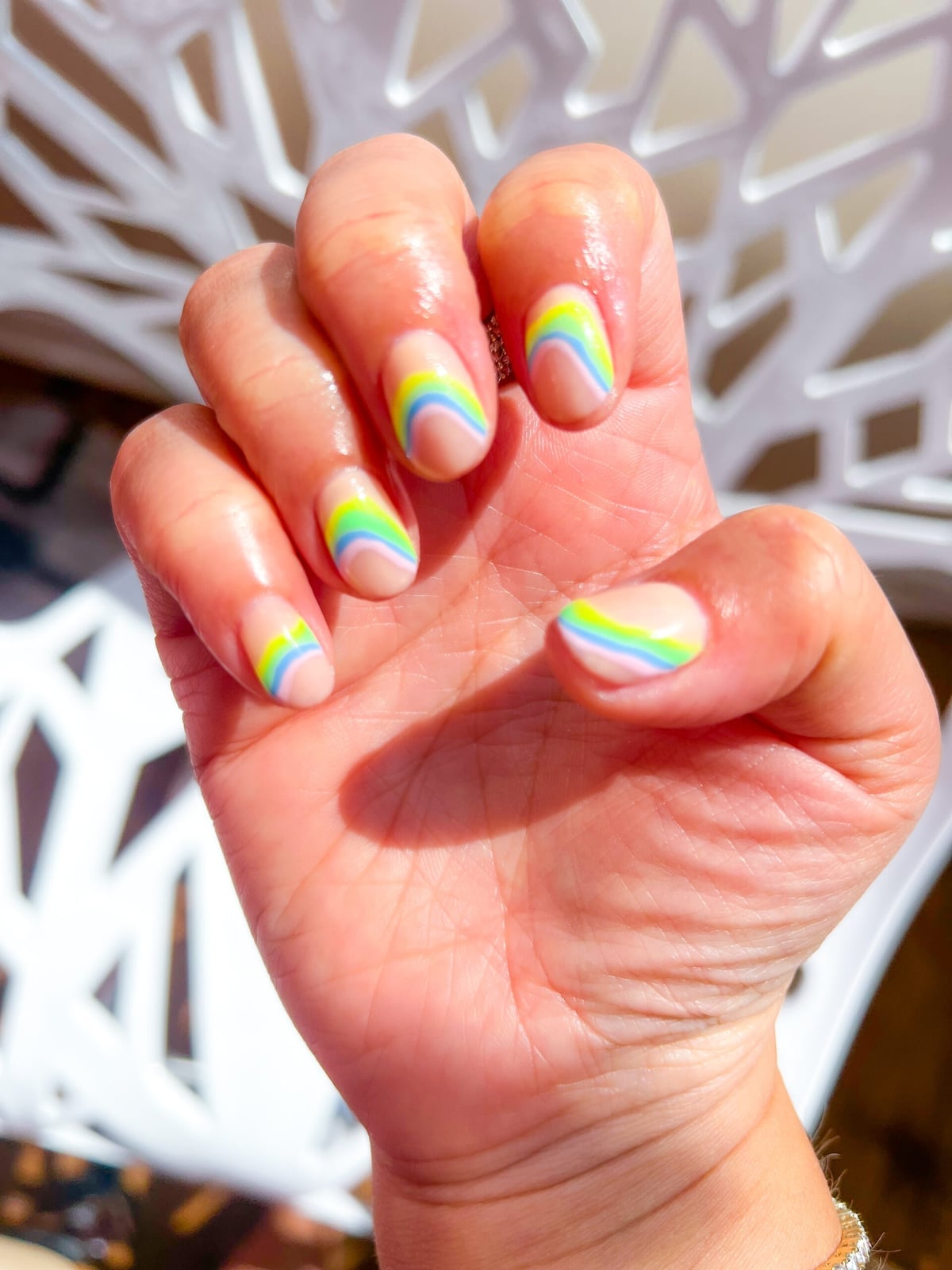 Short Oval Pastel Rainbow Stripe French Tip Nails Short Oval Pastel Rainbow Stripe French Tip Nails — Trendy Nail Designs