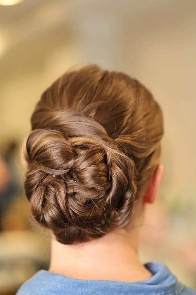 Intricate Dark Brown Braided Bun Intricate Dark Brown Braided Bun — Trendy Natural Bun