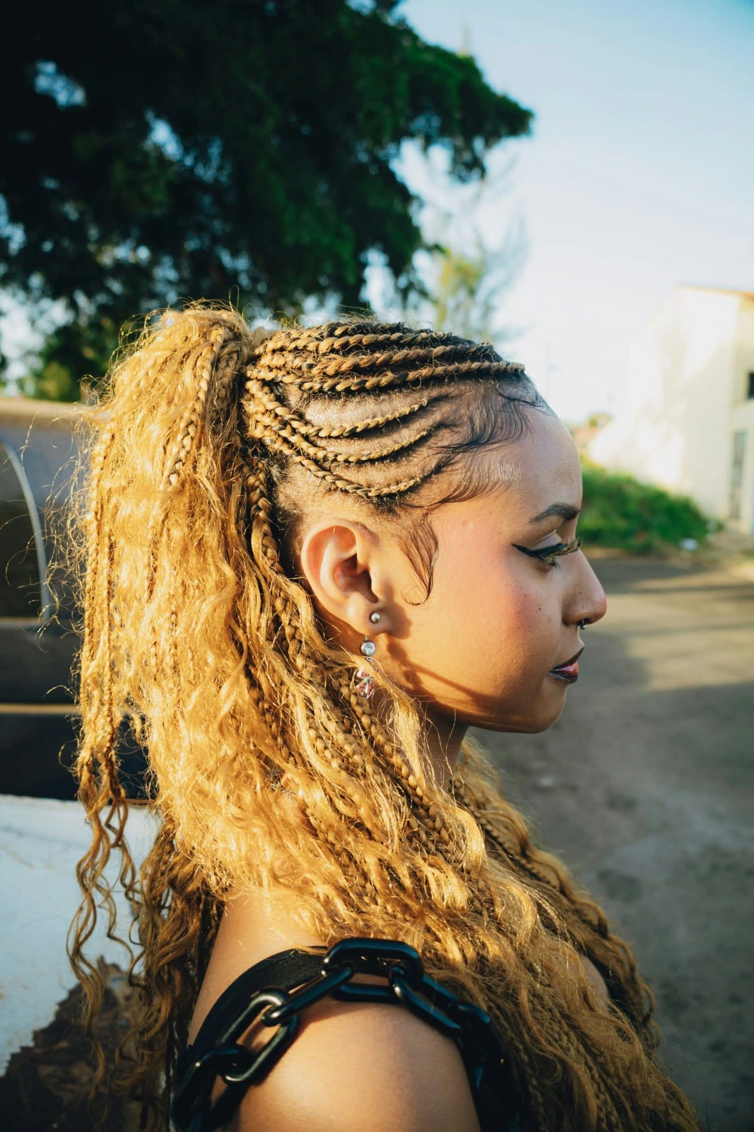 Blonde Box Braids in a High Ponytail Blonde Box Braids in a High Ponytail — Trendy Natural Hair Braiding