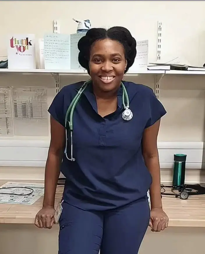 Navy Blue Fitted Scrub Set with Stethoscope Navy Blue Fitted Scrub Set with Stethoscope — Trendy Nurse Outfits