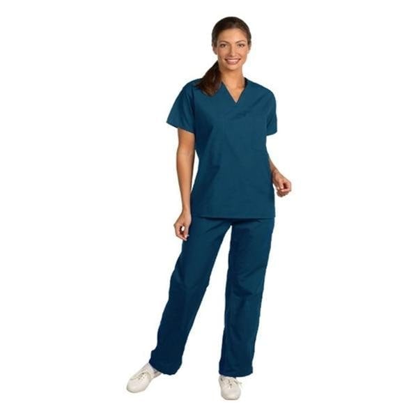 Teal Tailored V-neck Scrub Top and Pants with Sneakers Teal Tailored V-neck Scrub Top and Pants with Sneakers — Trendy Nurse Outfits
