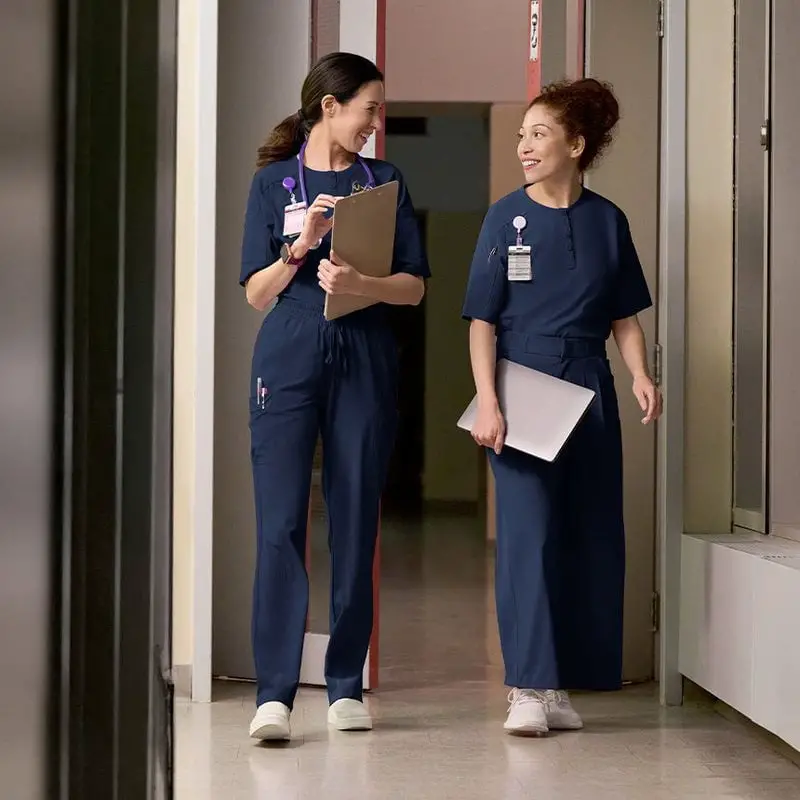 Matching Navy Scrub Sets with White Sneakers Matching Navy Scrub Sets with White Sneakers — Trendy Nurse Outfits
