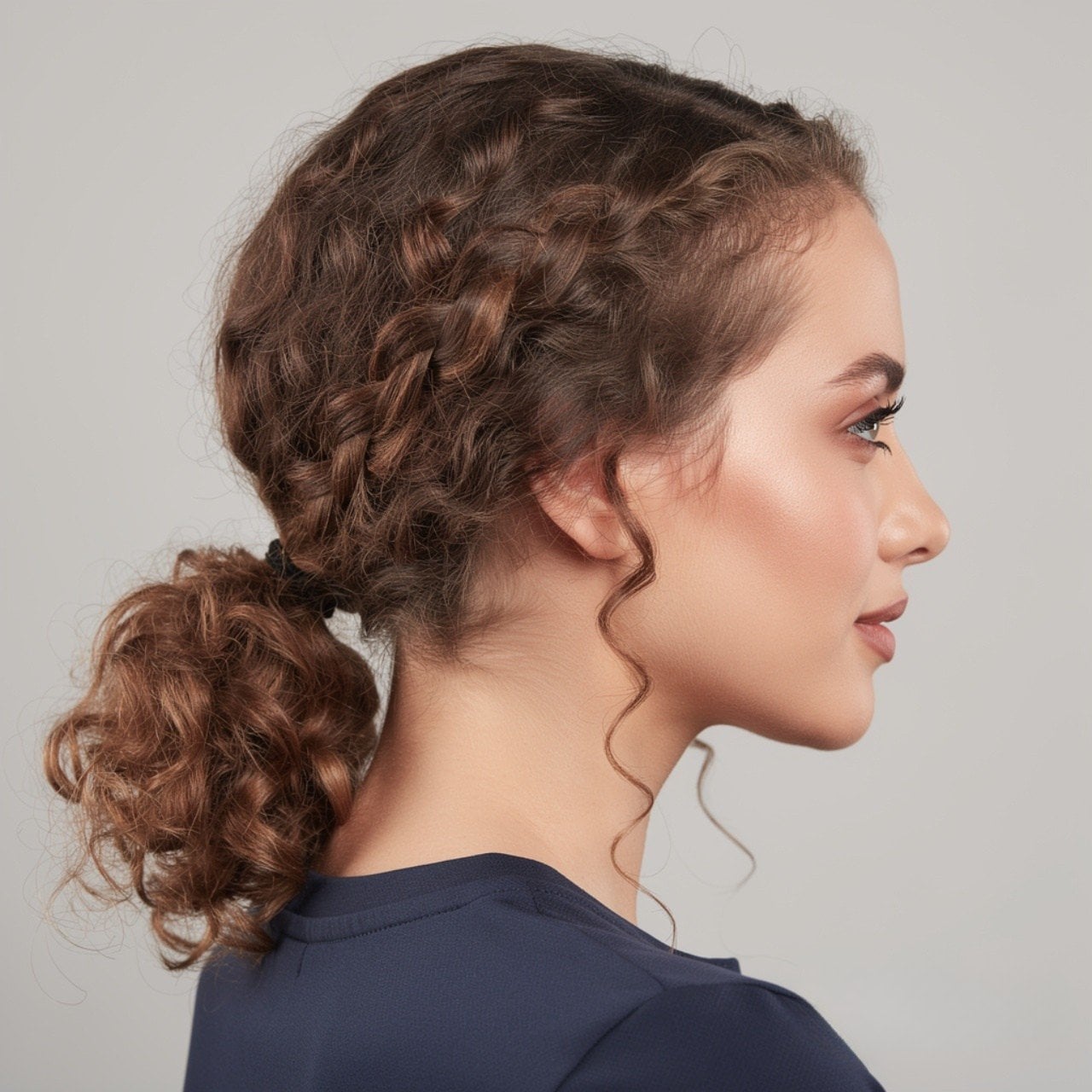 High Ponytail With Braided Crown Detail — Trendy Pony Hairstyles