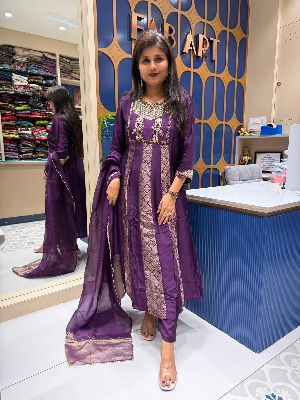 Deep Purple Silk Viscose Kurta Set — Trendy Purple Outfits