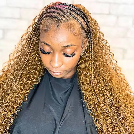 Intricate Braids with Voluminous Curly Hair Intricate Braids with Voluminous Curly Hair — Trendy Quick Weave