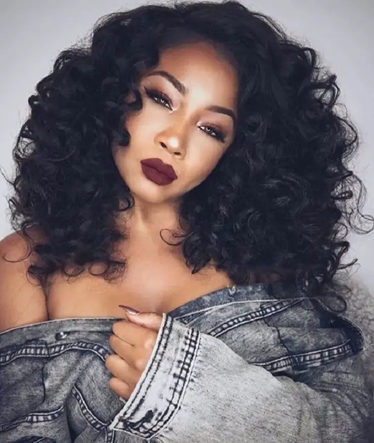 Curly Weave with Off-the-Shoulder Denim Jacket Curly Weave with Off-the-Shoulder Denim Jacket — Trendy Quick Weave