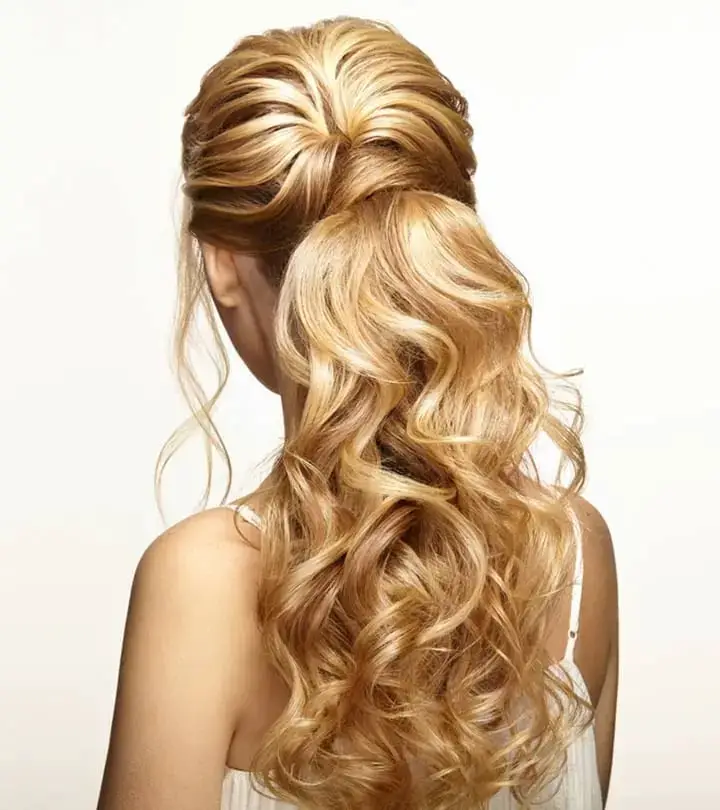 Blonde Ponytail With Voluminous Curls Blonde Ponytail With Voluminous Curls — Trendy Quick Weave Ponytail