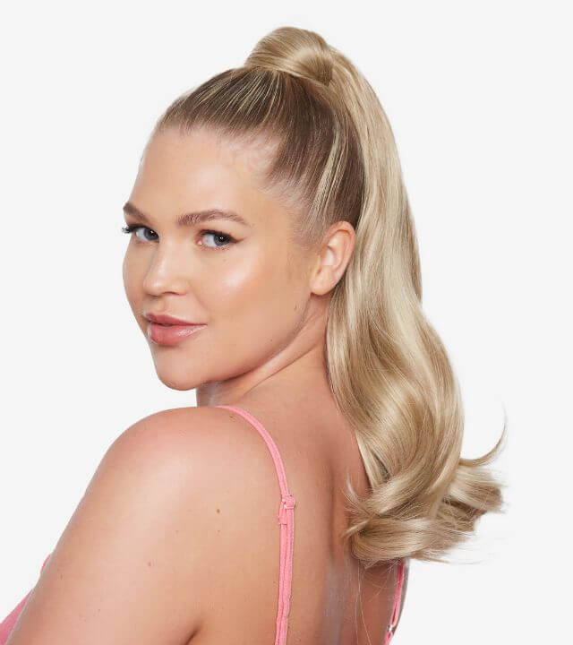 High Blonde Ponytail With Soft Waves High Blonde Ponytail With Soft Waves — Trendy Quick Weave Ponytail