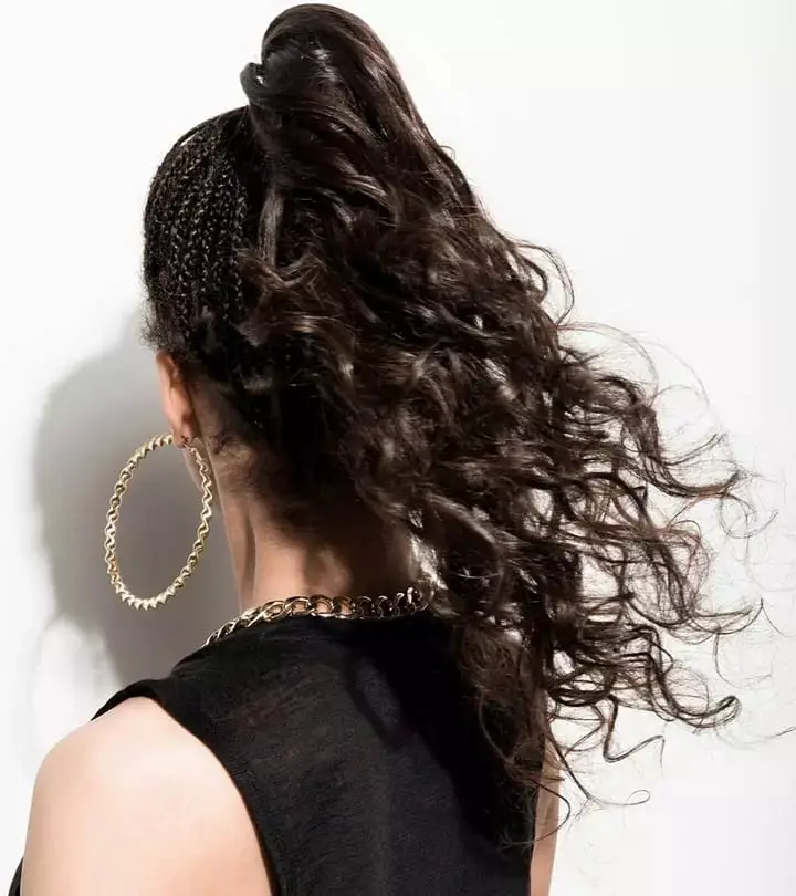 Dark Brown Ponytail With Braided Sides Dark Brown Ponytail With Braided Sides — Trendy Quick Weave Ponytail