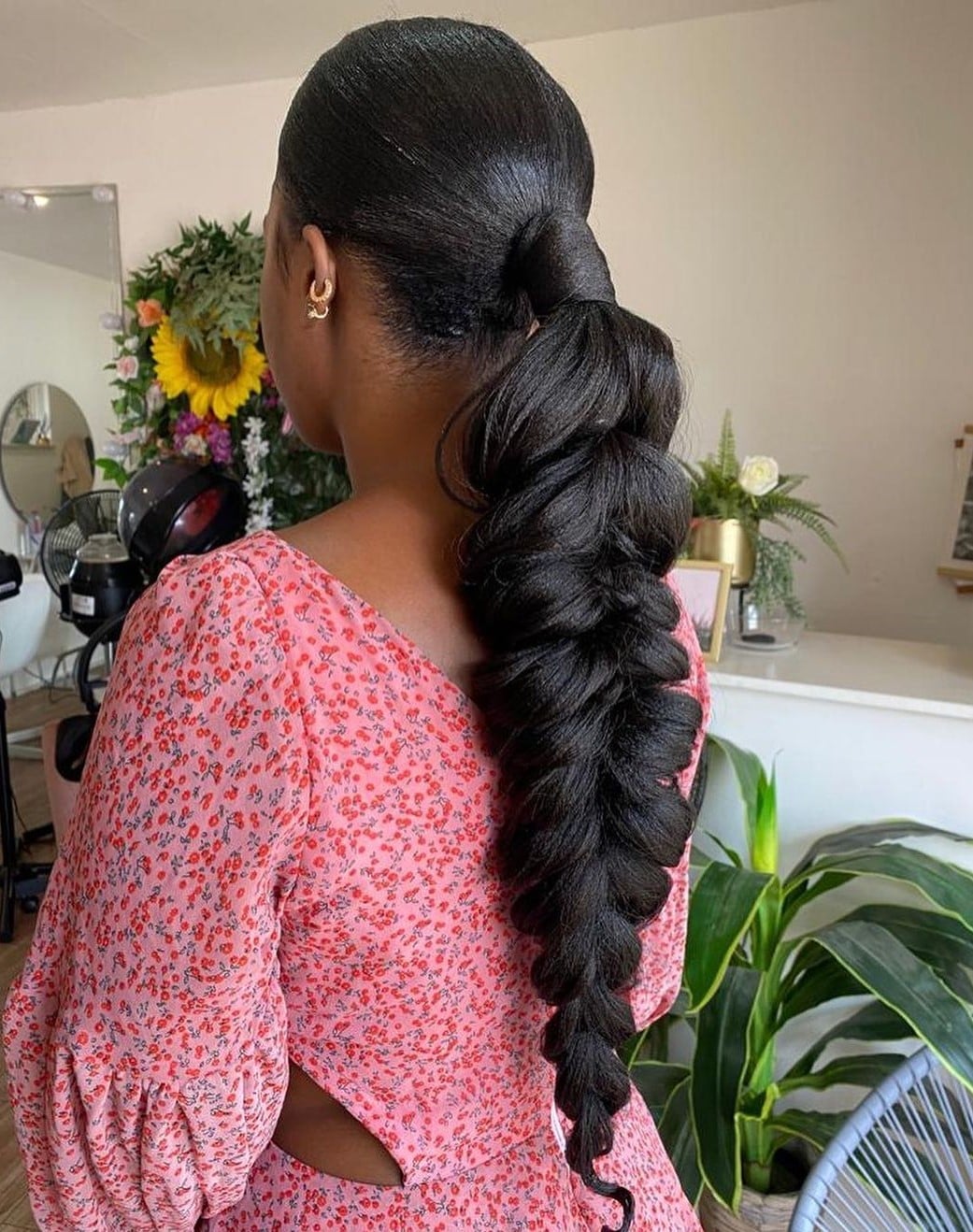High Ponytail Styled as a Textured Braid High Ponytail Styled as a Textured Braid — Trendy Quick Weave Ponytail