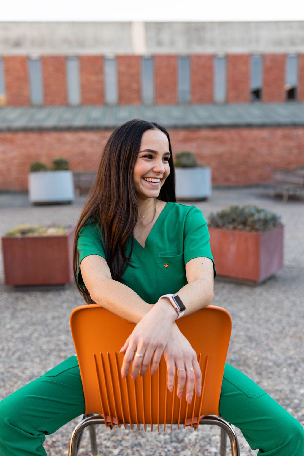 Bright Green Jogger Scrubs Outdoors — Trendy Scrubs Outfits