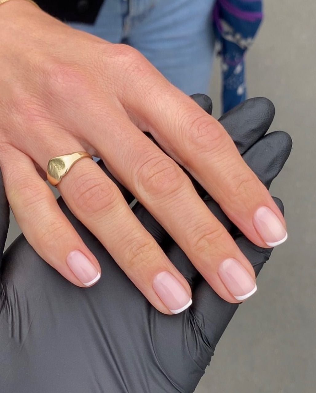 Sheer Nude Short Square Classic French Sheer Nude Short Square Classic French — Trendy Short Cute Nails