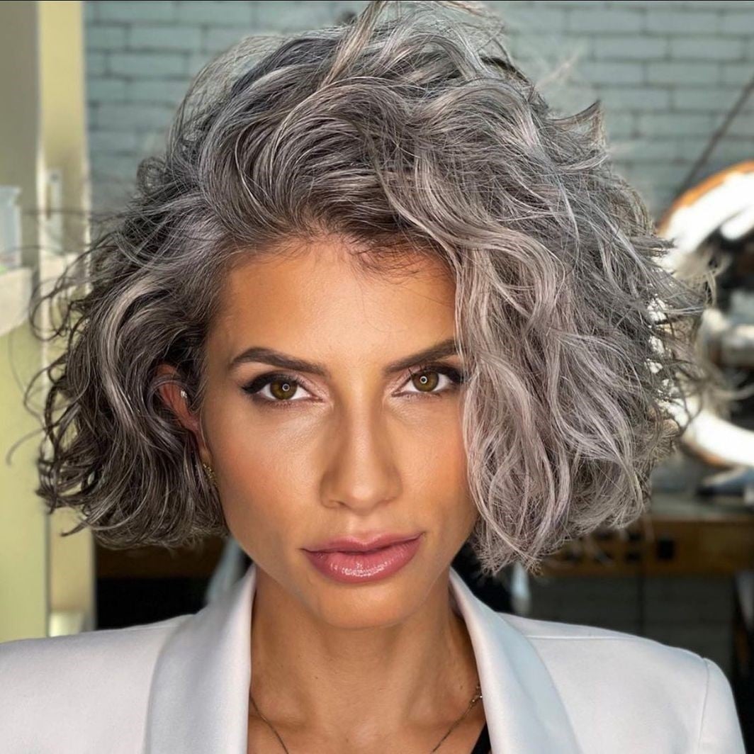 Gray Shag With Tousled Waves — Trendy Short Hair