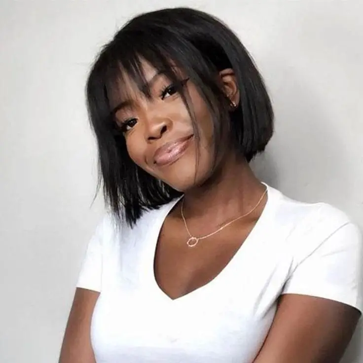 Black Bob With Blunt Bangs — Trendy Short Hair