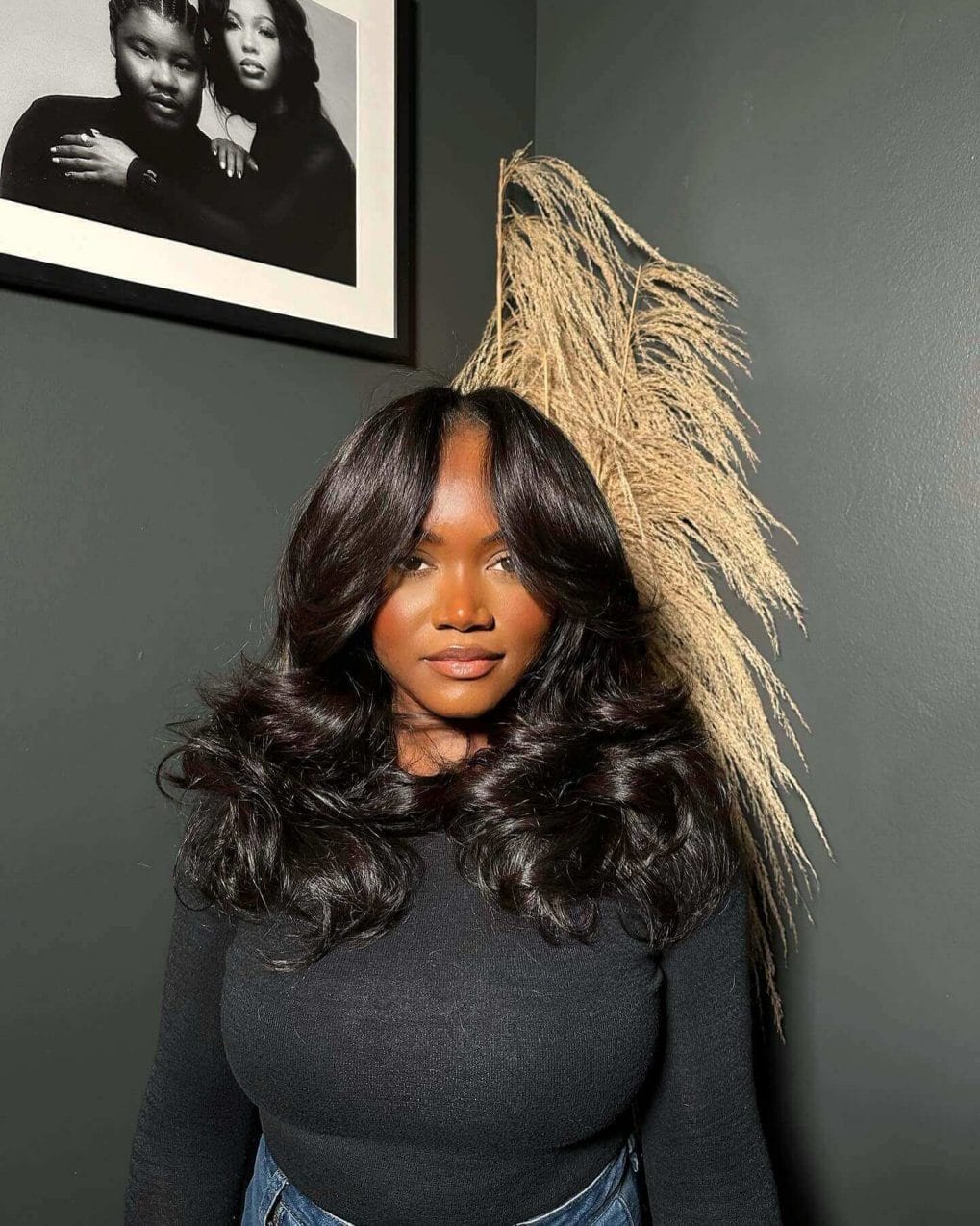 Thick Dark Brown Bob With Blunt Ends Thick Dark Brown Bob With Blunt Ends — Trendy Silk Press