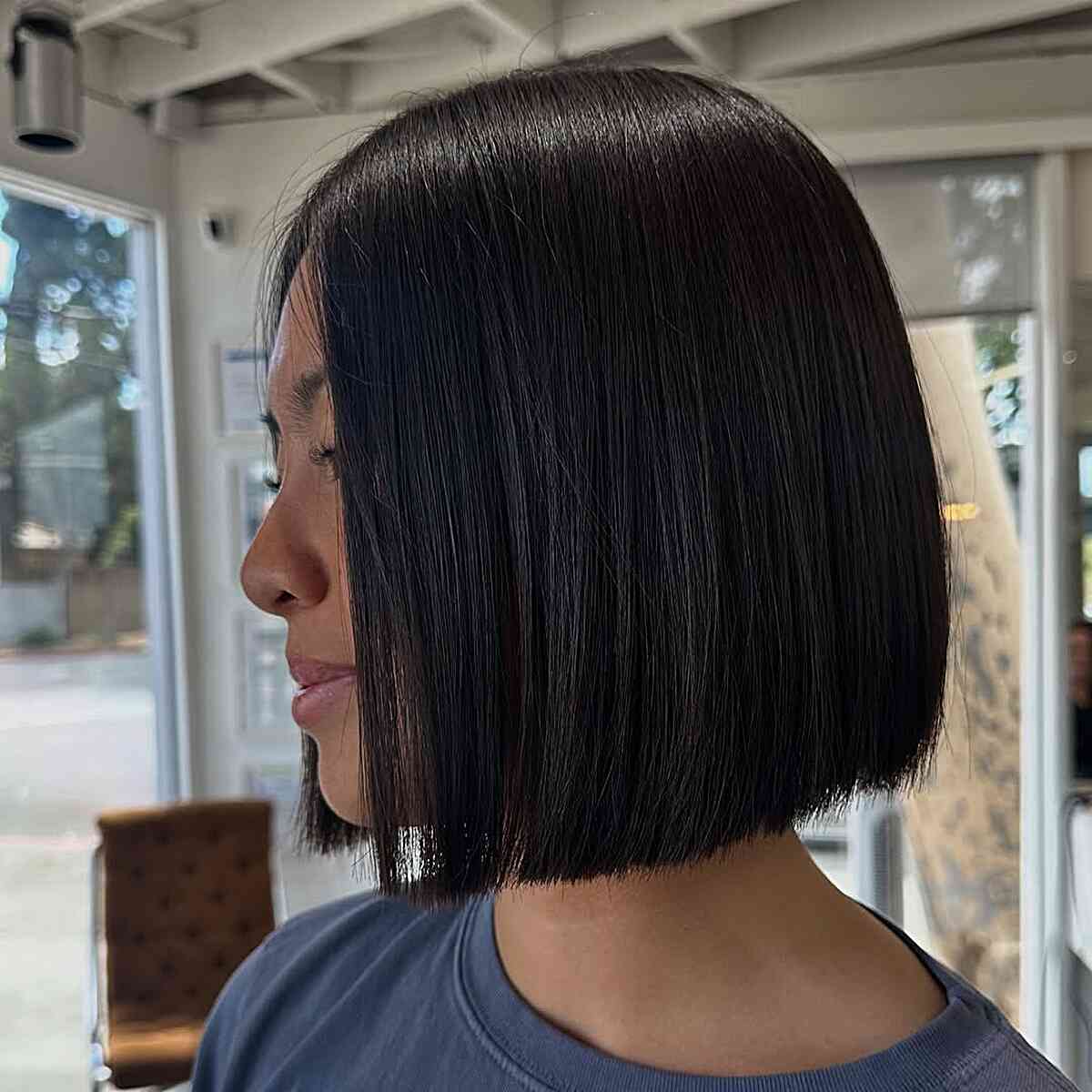 Sharp Bob With Blunt Cut Sharp Bob With Blunt Cut — Trendy Silk Press