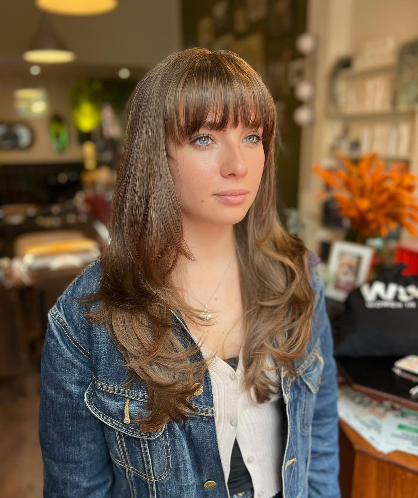 Mid-Back Layers With Curtain Bangs, Middle Mid-Back Layers With Curtain Bangs, Middle — Trendy Straight Hair