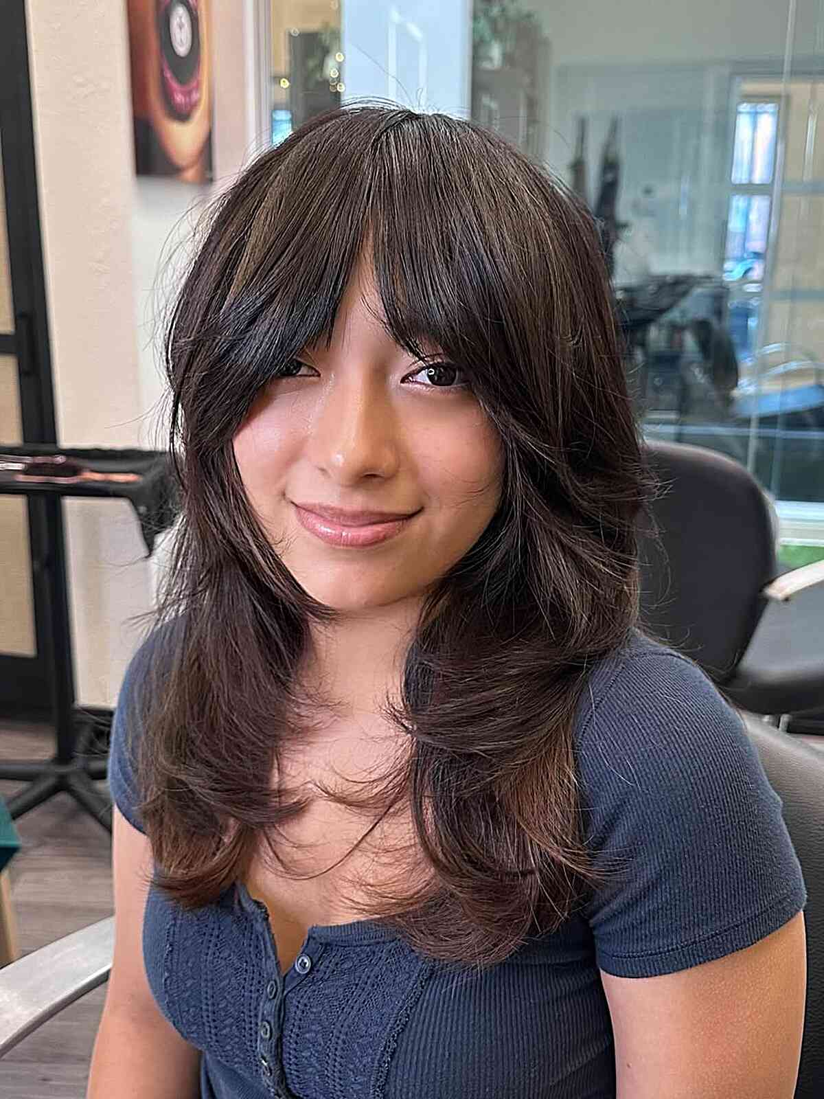 Collarbone Shag With Face-Framing Layers Collarbone Shag With Face-Framing Layers — Trendy Straight Hair