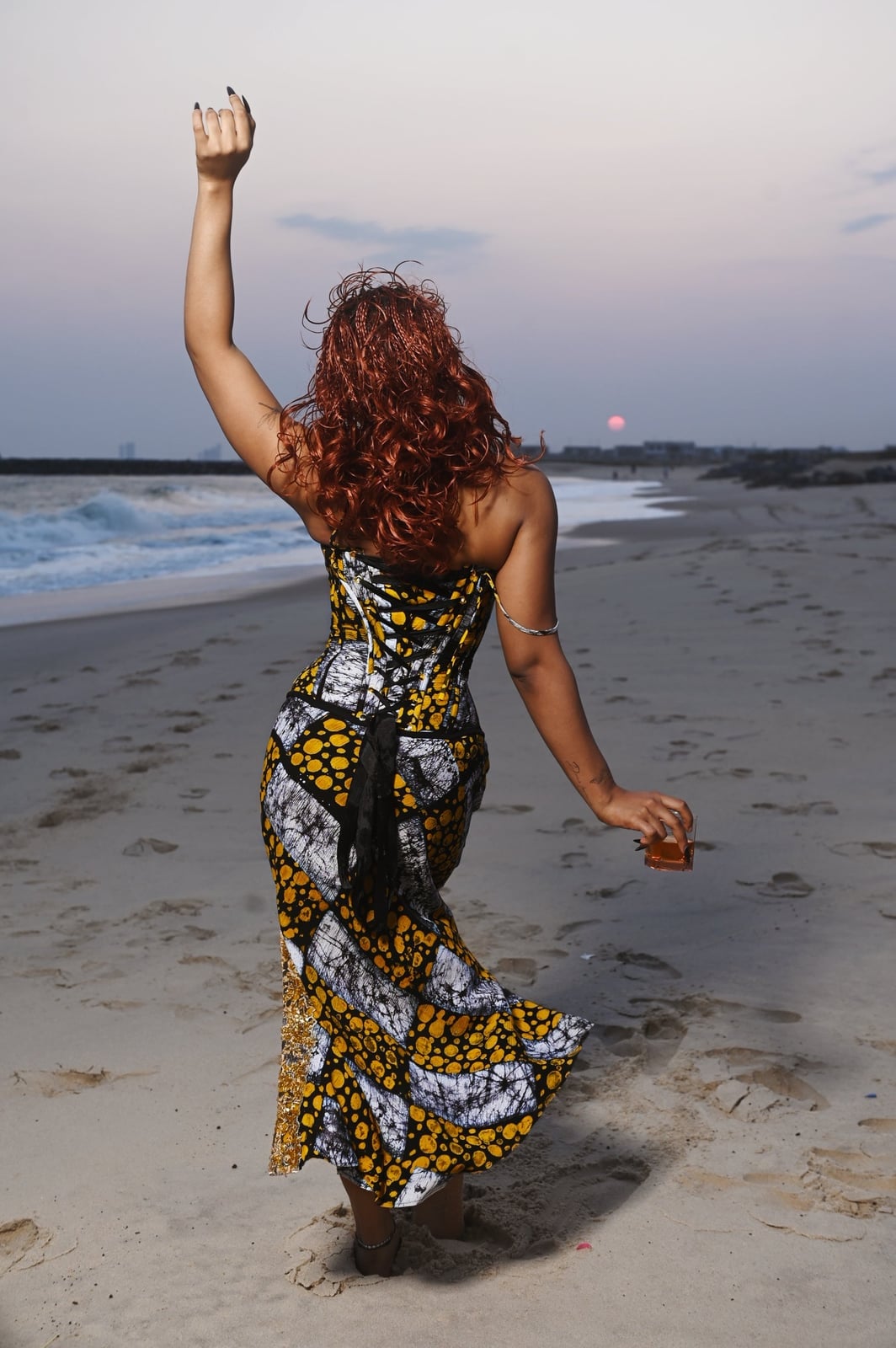 Strapless Wax Print Maxi Dress for Beach Vacations — Trendy Sunset Outfit