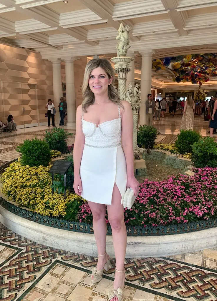 White Mini Dress with Embellished Bodice White Mini Dress with Embellished Bodice — Trendy Vegas Outfits