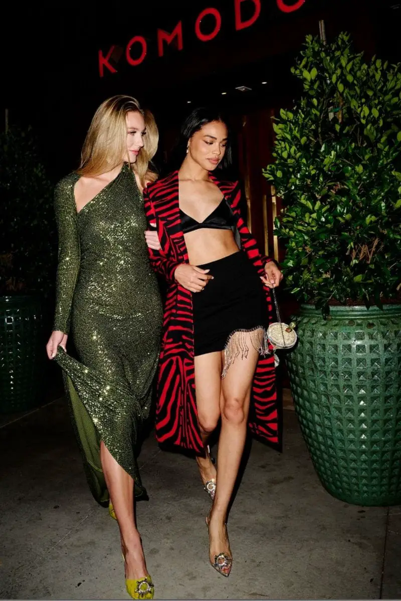 Sequin Dress and Animal Print Duster Combination Sequin Dress and Animal Print Duster Combination — Trendy Vegas Outfits