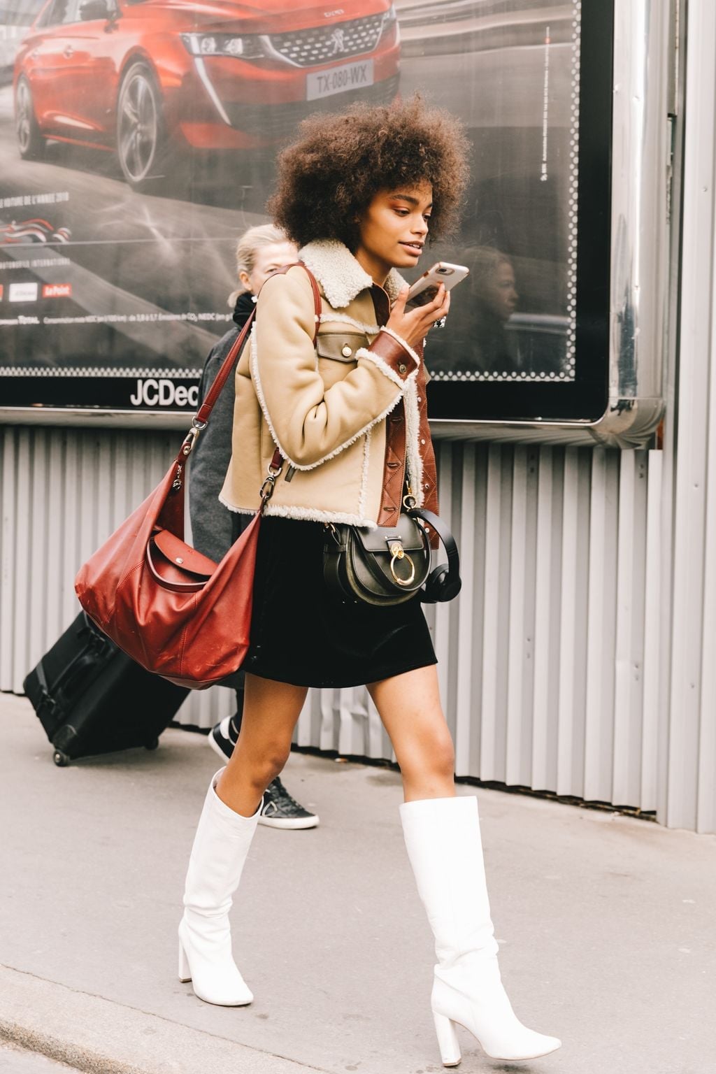 White Ankle Boots with a Black Mini Dress White Ankle Boots with a Black Mini Dress — Trendy White Boots Outfit