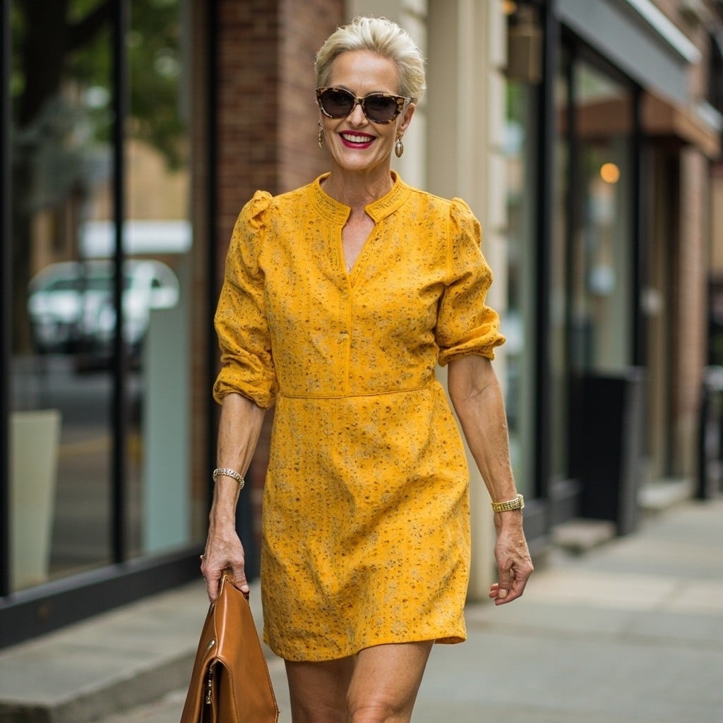 Yellow Textured Cotton Dress Casual Day Out Yellow Textured Cotton Dress Casual Day Out — Trendy Yellow Outfits