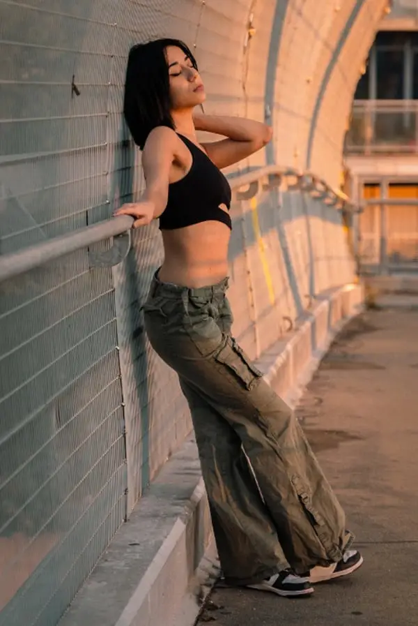 Olive Green Asymmetrical Crop Top Olive Green Asymmetrical Crop Top — Y2K Party Outfit Inspiration
