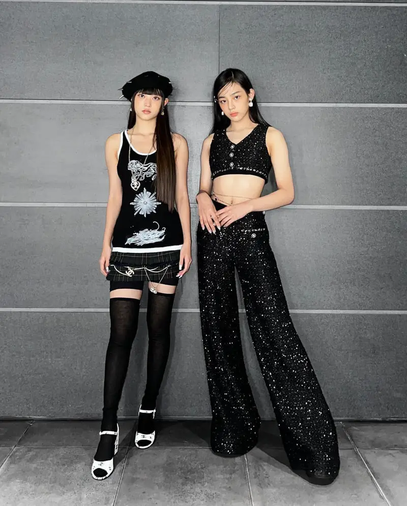 Graphic Print Top With Plaid Mini Skirt Graphic Print Top With Plaid Mini Skirt — Y2K Party Outfit Inspiration